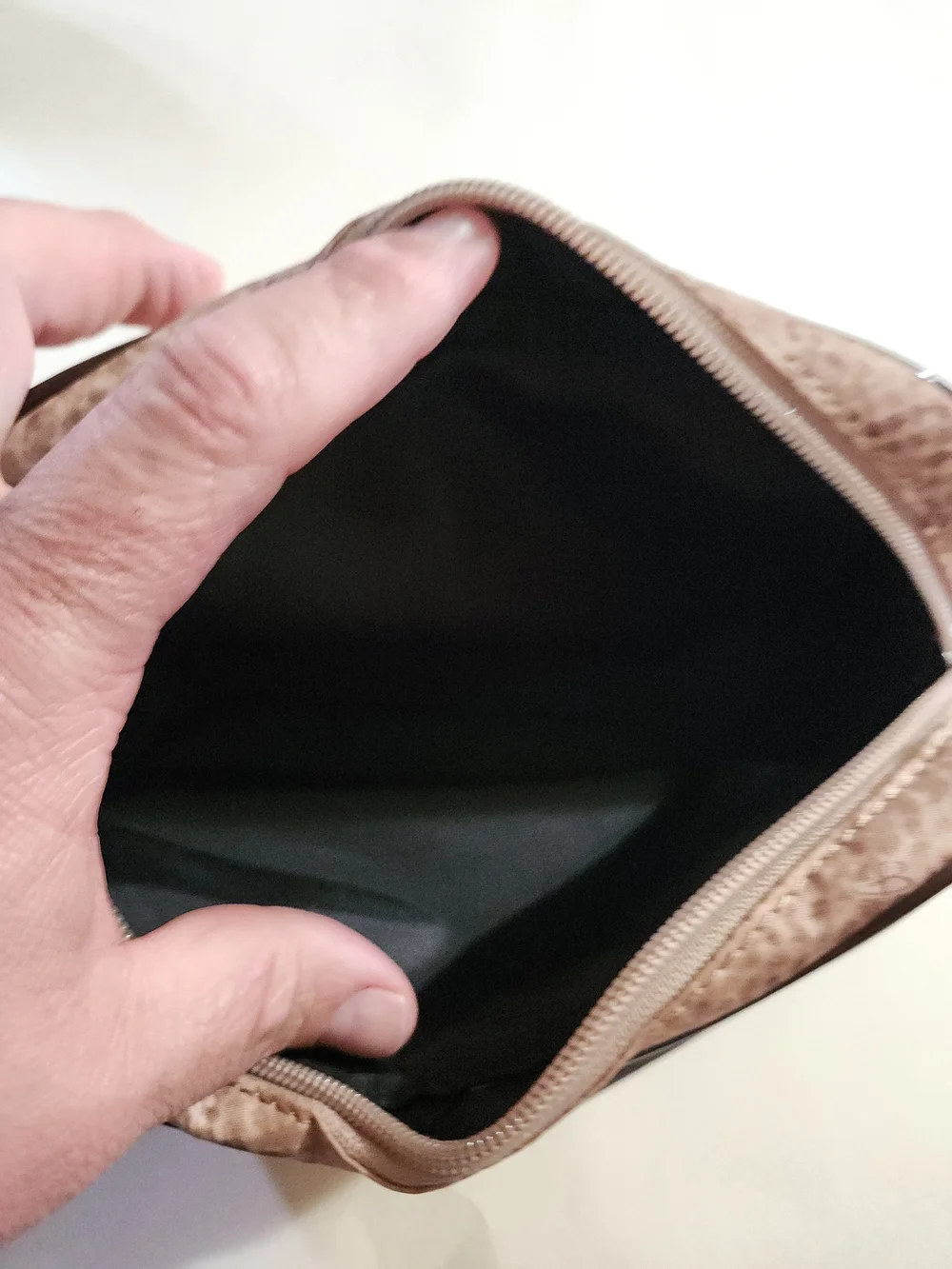 b. makowsky Taupe Snake-Print Wristlet Clutch